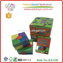 Горячие продажи 21pcs блок приятелей для детей деревянные образовательные карты, деревянные образовательные блок